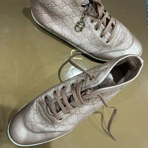 Pink Authentic Gucci Hightop GG Sneakers Rare!